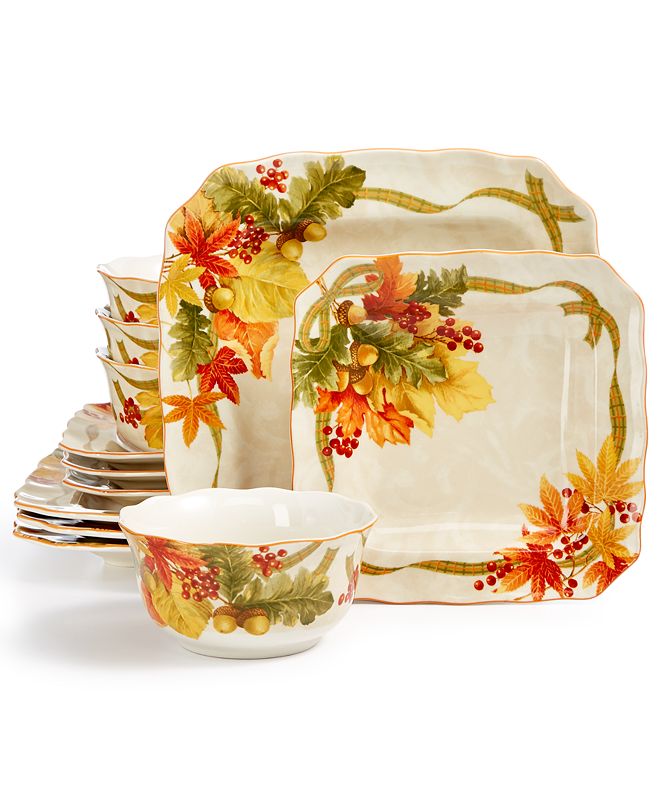 222 Fifth Autumn Celebration Harvest 12Pc. Dinnerware Set & Reviews