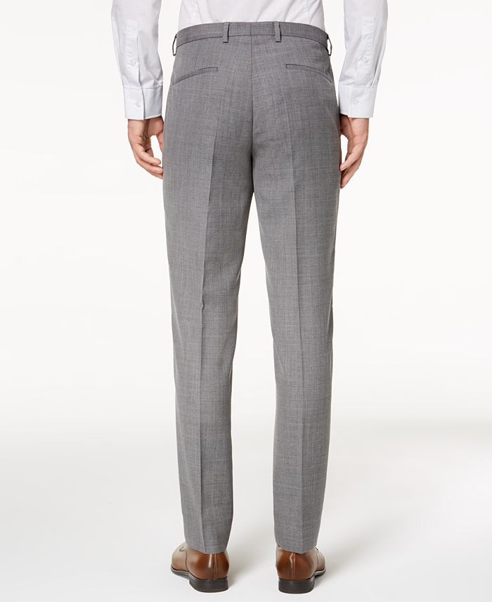Hugo Boss HUGO Men's Modern-Fit Light Gray Patterned Suit Pants ...