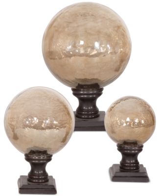 Uttermost Lamya Glass Globe Finials, Set of 3 - Macy's