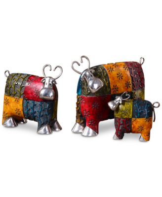 Uttermost - Colorful Cows Set of 3 Metal Figurines