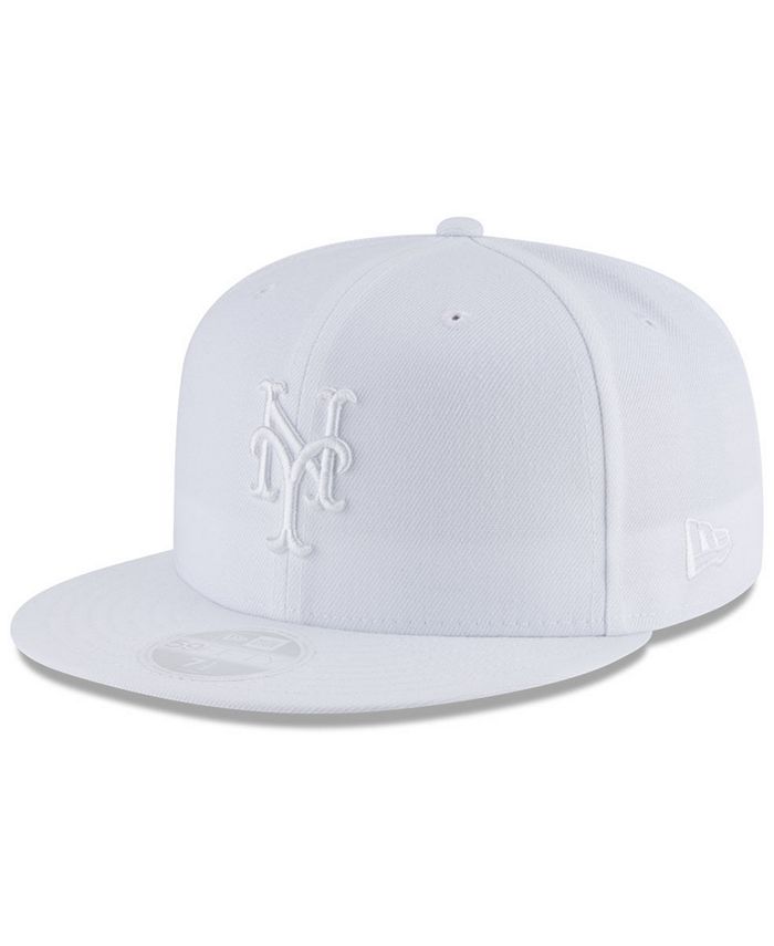 New Era New York Mets White Out 59FIFTY FITTED Cap - Macy's