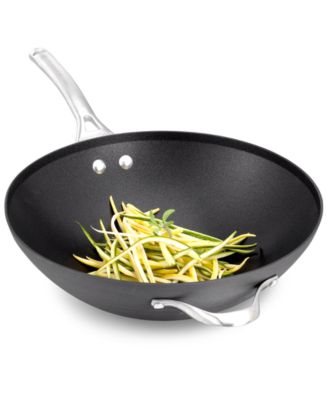 Calphalon - Contemporary Nonstick Flat Bottom Wok, 12" Dishwasher Safe