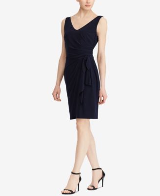 ralph lauren shirred jersey gown