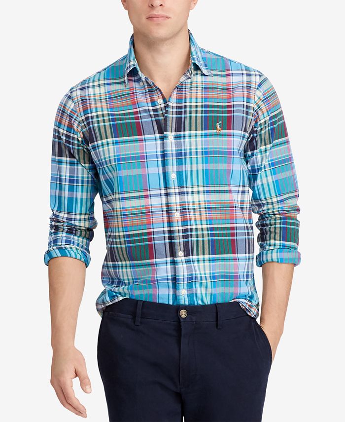 Afleiding De neiging hebben tv Polo Ralph Lauren Men's Slim Fit Plaid Oxford Shirt & Reviews - Casual Button-Down  Shirts - Men - Macy's