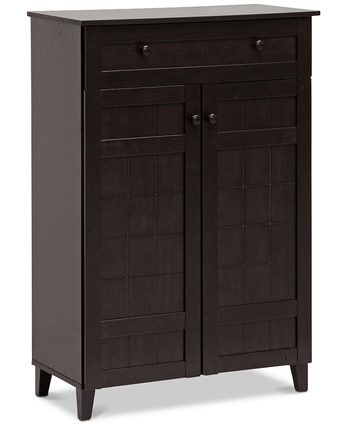Tall grey shoe cabinet top