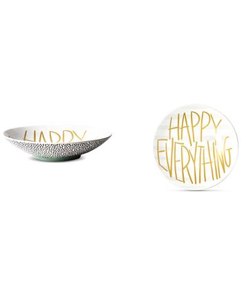 Happy Everything - Black Small Dot  Pasta Bowl