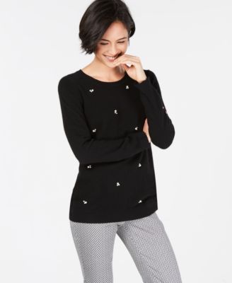 Charter Club - Embellished Cashmere Sweater