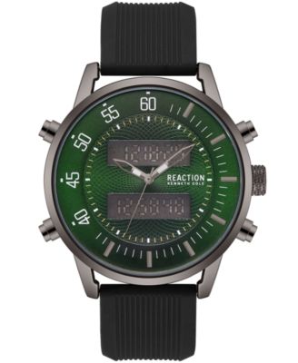 Kenneth Cole Reaction - Men's Analog-Digital Black Silicone Strap Watch 46mm