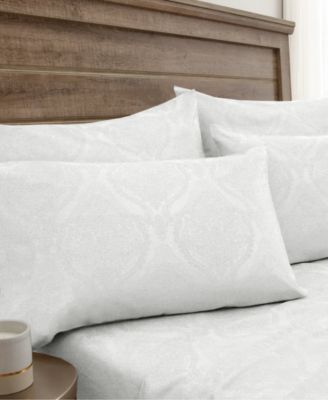 Elite Home - Jacquard Damask 800-Thread Count 6-Pc. White King Sheet Set