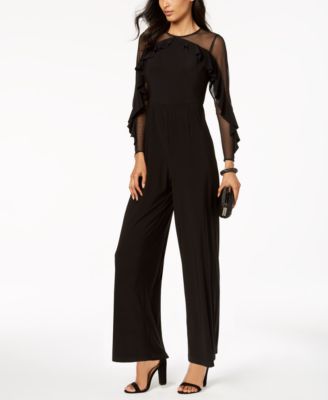 black mesh sequin jumpsuit