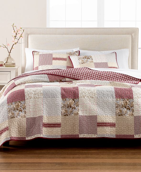 Martha Stewart Collection Farmhouse Reversible Patchwork Twin Quilt