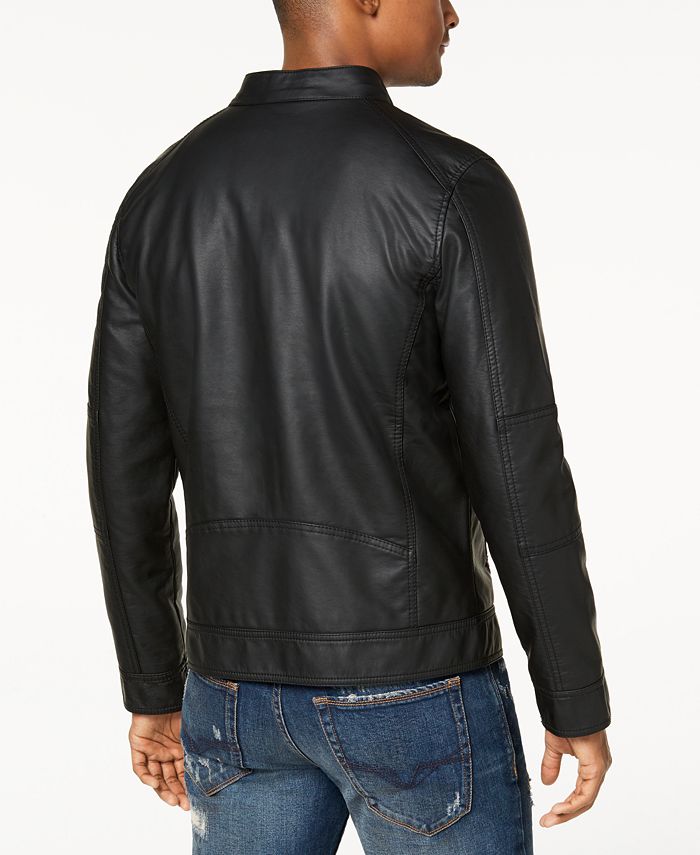 guess faux leather jacket mens
