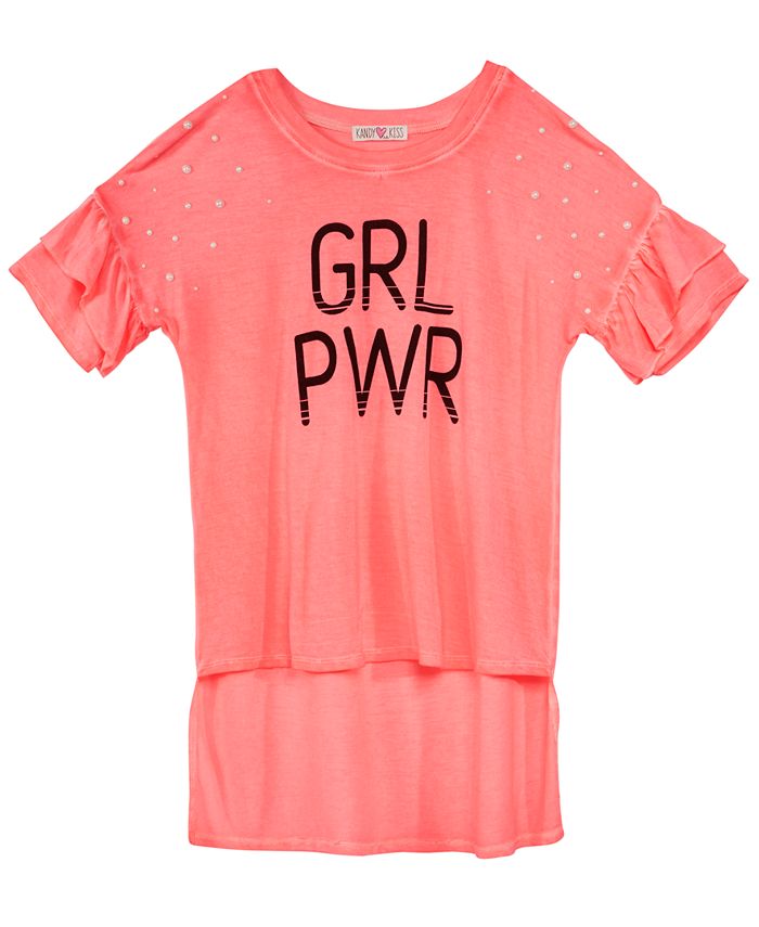 Kandy Kiss Big Girls PearlTrim HighLow Hem TShirt Macy's