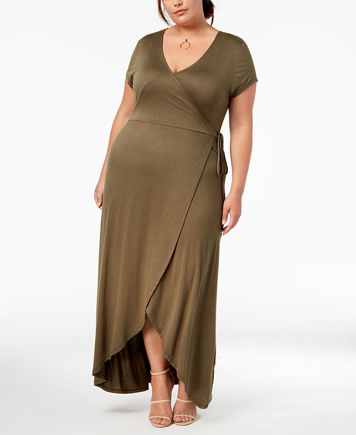 Planet Gold Trendy Plus Size Faux-Wrap Maxi Dress - Macy's