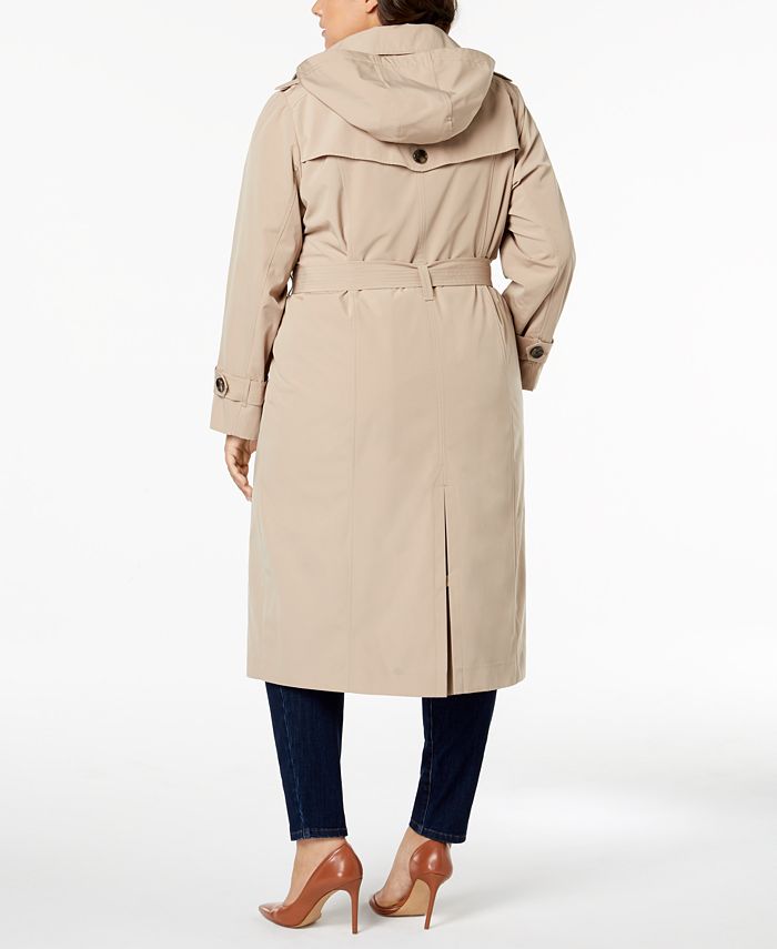 London Fog Plus Size Hooded Trench Coat & Reviews - Coats & Jackets ...