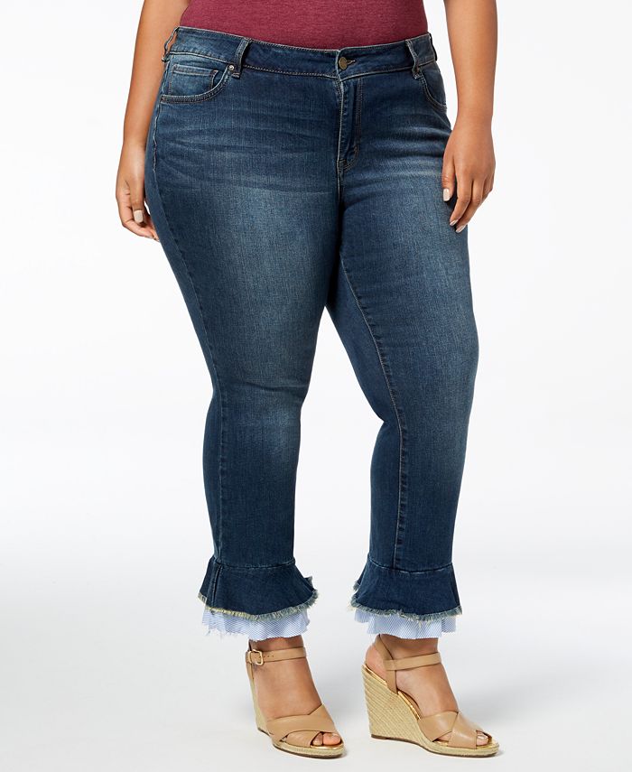 WILLIAM RAST WILLIAMS RAST Plus Size Skinny Flared Hem Ankle Jeans