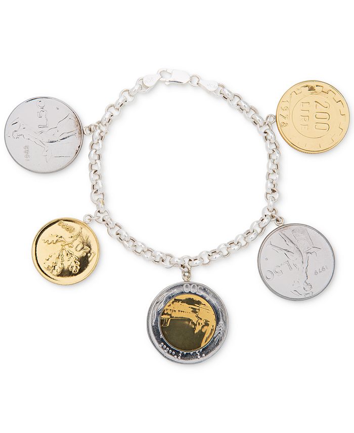 JACMEL Giani Bernini TwoTone Coin Charm Bracelet in Sterling Silver