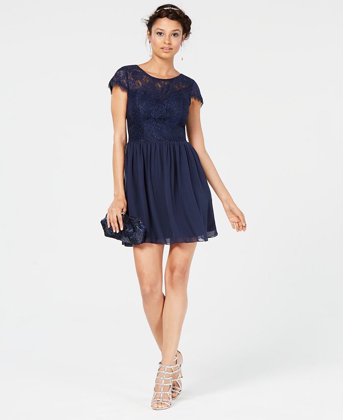 Speechless Juniors' Sparkle Lace-Contrast Dress, Created for Macy's ...