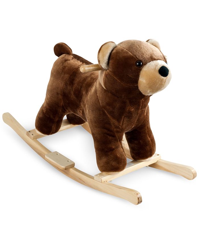 Trademark Global Happy Trails Barry Bear Plush Rocking Animal with ...