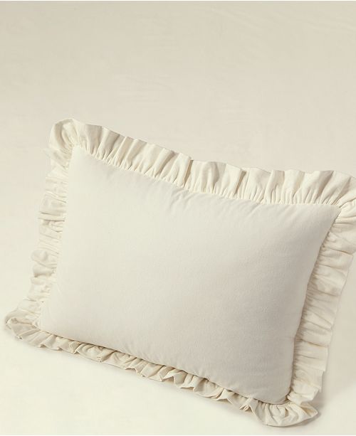 Martha Stewart Collection CLOSEOUT! Luxury Portuguese Flannel Ruffle Standard Sham, Created for ...