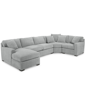 FURNITURE RADLEY 4-PC. FABRIC CHAISE SECTIONAL SOFA WITH WEDGE PIECE, CREATED FOR MACY'S
