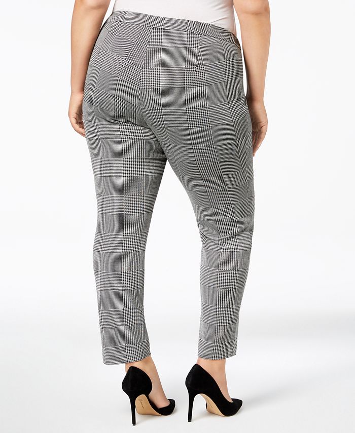 Calvin Klein Plus Size Plaid Ankle Pants - Macy's