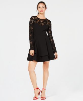 B Darlin Juniors' Lace Fit & Flare Dress - Macy's