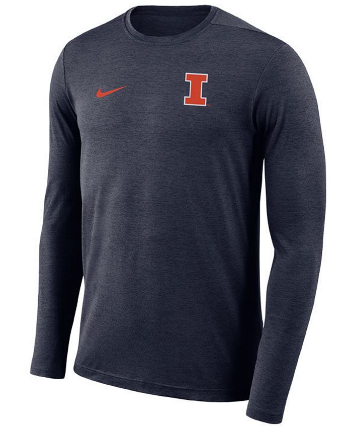 Nike Men's Illinois Fighting Illini Long Sleeve Dri-Fit Coaches T-Shirt ...