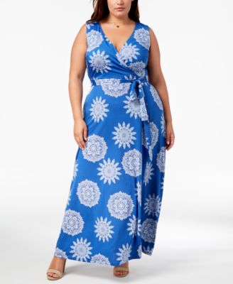 plus size faux wrap maxi dress