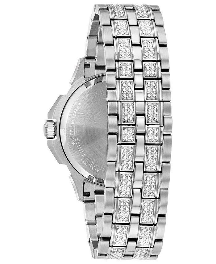 Bulova - Men's Stainless Steel & Crystal-Accent Bracelet Watch 41.5mm