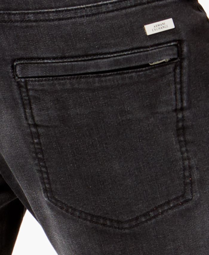 A|X Armani Exchange Men's Slim-Fit Black Moto Jeans - Macy's
