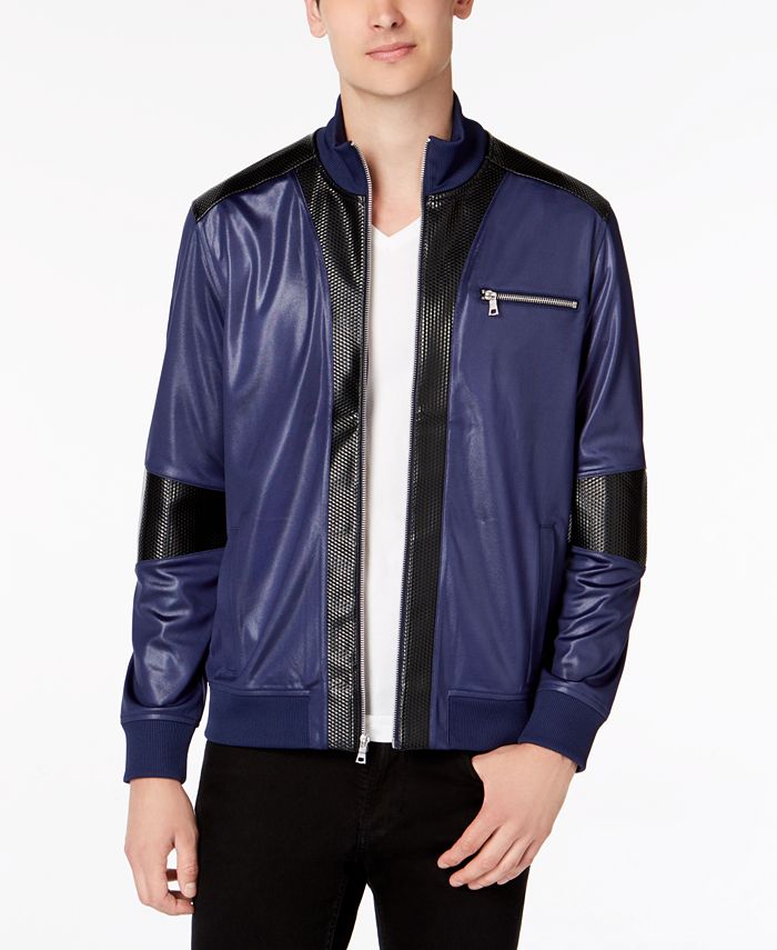 INC International Concepts I.N.C. Men's News Jacket with Faux Leather ...