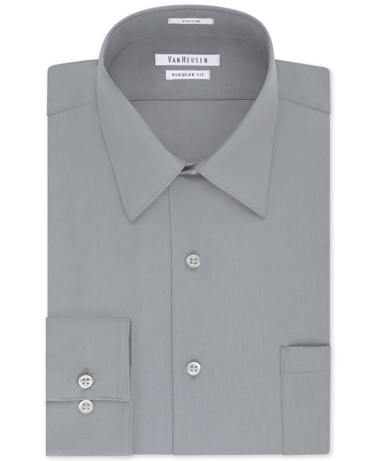 Men's Classic-Fit Point Collar Poplin Dress Shirt - Cameo Blue