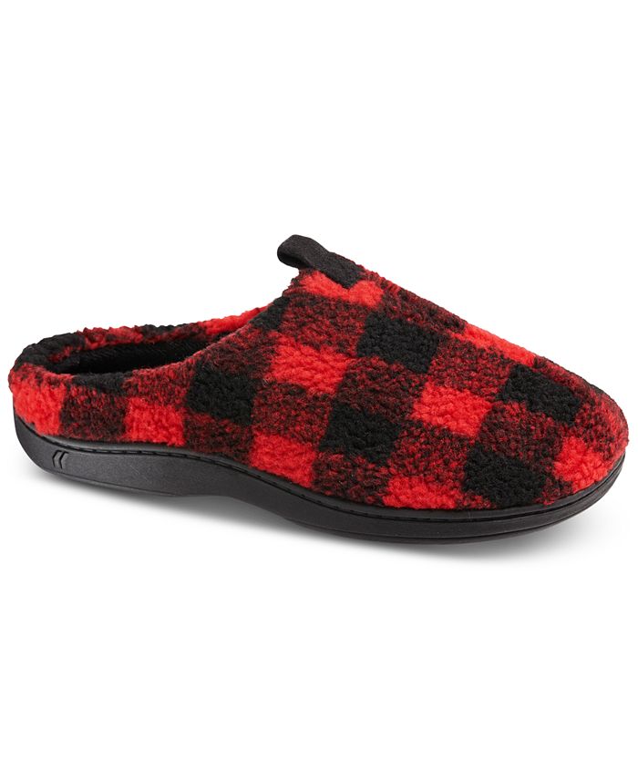Totes Isotoner Men's Berber Owen Plaid Hoodback Slippers With Memory ...