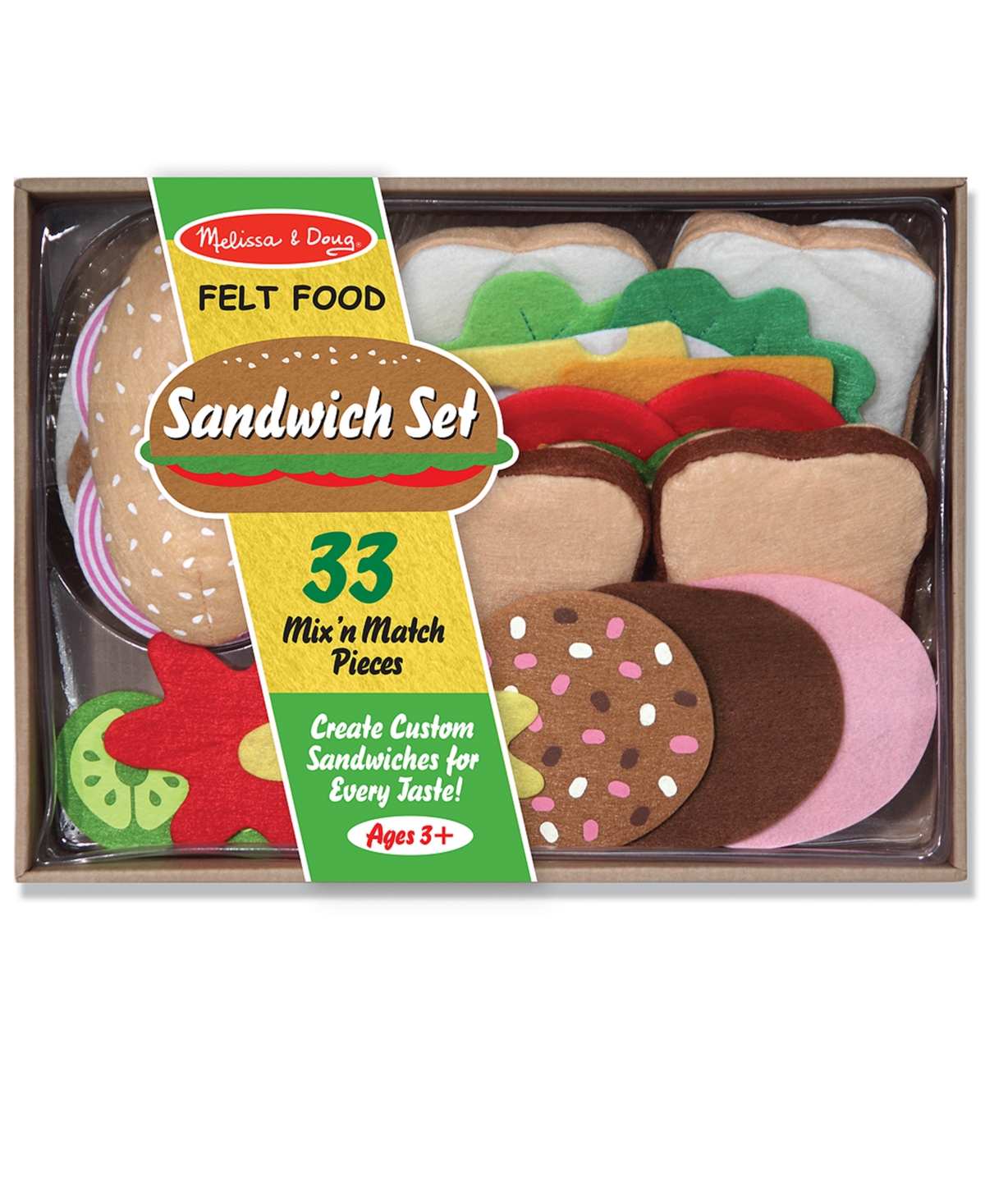 Melissa & Doug Felt Food Kids Toys, Kids Sandwich Set In Multi