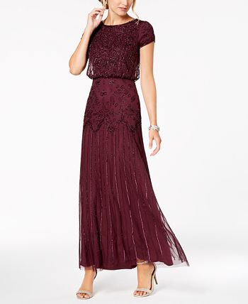 Adrianna Papell - Petite Beaded Blouson Gown