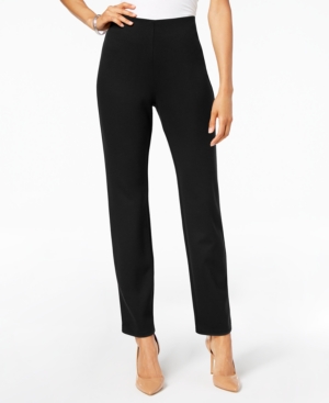 Jm Collection Hollywood Ponte-knit Pull-on Pants In Regular And Short Length, Created For Macy's In Deep Black
