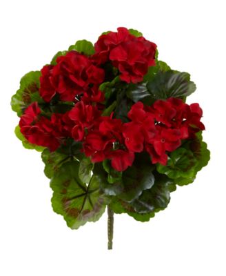 4-Pc. Geranium UV-Resistant Indoor/Outdoor Artificial Bush Set