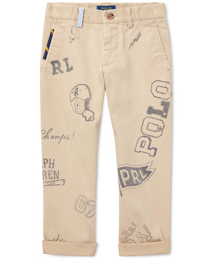 Polo Ralph Lauren Toddler Boys Slim Fit Graphic Cotton Chino Pants - Macy's