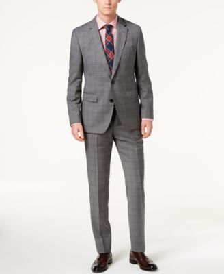 Hugo Boss Men's Modern-Fit Medium Gray Glen Plaid Suit Jacket & Reviews ...