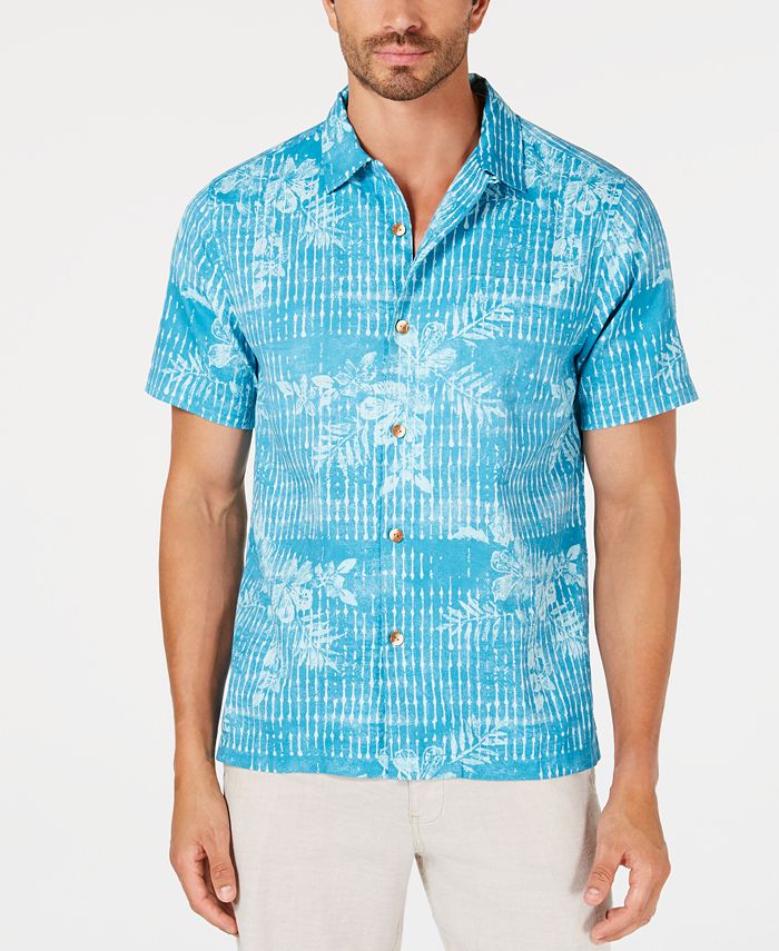 Tommy Bahama Men's Pura Aqua Floral-Print Camp Shirt - Macy's