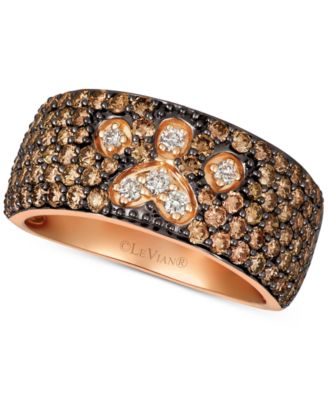 le vian chocolate diamond paw print ring