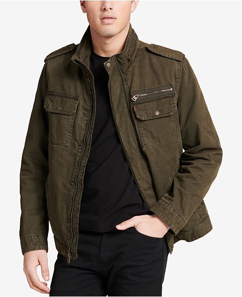 Levi's Men's Cotton Zip-Front Jacket & Reviews - Coats & Jackets - Men ...