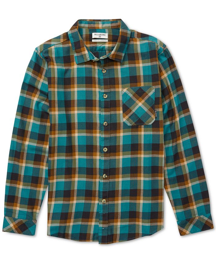 Billabong Men's Fremont Plaid Flannel Shirt & Reviews - Casual Button ...