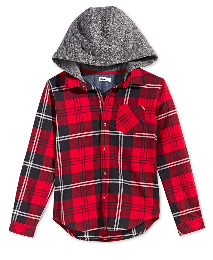 Epic Threads Big Boys Layered-Look Plaid Hoodie, Created for Macy's ...
