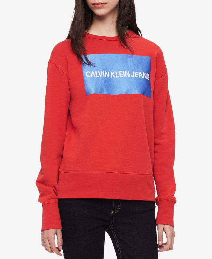 Calvin Klein Jeans Cotton Graphic Sweatshirt & Reviews - Tops - Juniors ...
