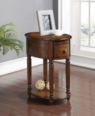 Chelsea Home Furniture Abigail Oval Chairside Table With USB And Power ...