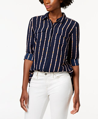 Charter Club Petite Printed Blouse, Created for Macy's - Macy's
