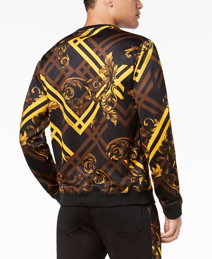 Versace Men's Baroque-Check Sweatshirt - Macy's