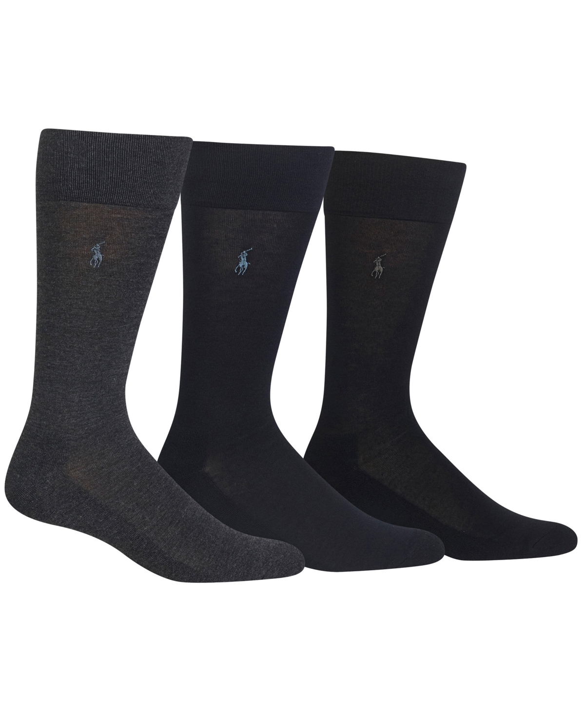 Polo Ralph Lauren 3 Pack Dress Men's Socks In Grey,black,navy